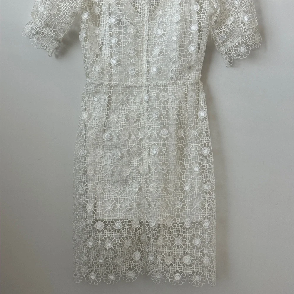 Alice McCall White Floral Eyelet Lace Mini Dress Size: 6